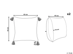Tekstiilit<Beliani Koristetyyny Puuvilla Monivarinen 45 X 45 Cm 2 Kpl Setosa