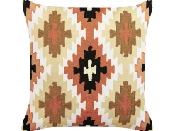 Store Beliani Koristetyyny Puuvilla Monivarinen Kirjailtu 50 X 50 Cm Serampore