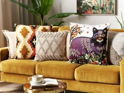 Tekstiilit<Beliani Koristetyyny Puuvilla Monivarinen Kirjailtu 50 X 50 Cm 2 Kpl Phusro