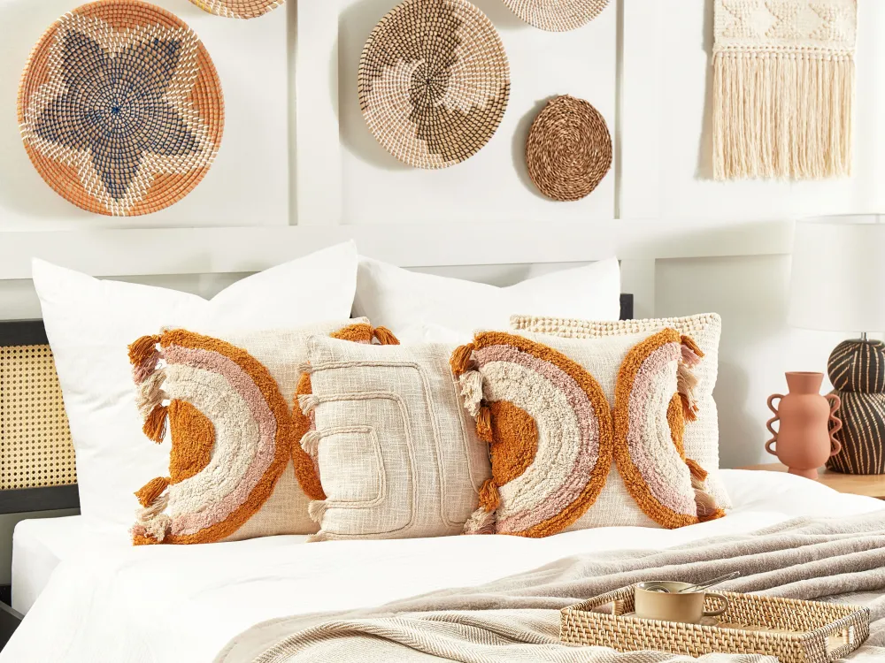 New Beliani Koristetyyny Puuvilla Monivarinen 45 X 45 Cm 2 Kpl Lablab