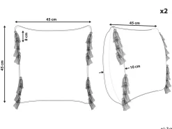 New Beliani Koristetyyny Puuvilla Monivarinen 45 X 45 Cm 2 Kpl Lablab