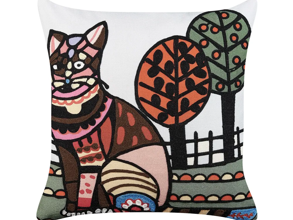 New Beliani Koristetyyny Puuvilla Monivarinen Kirjailtu 50 X 50 Cm 2 Kpl Mehsana