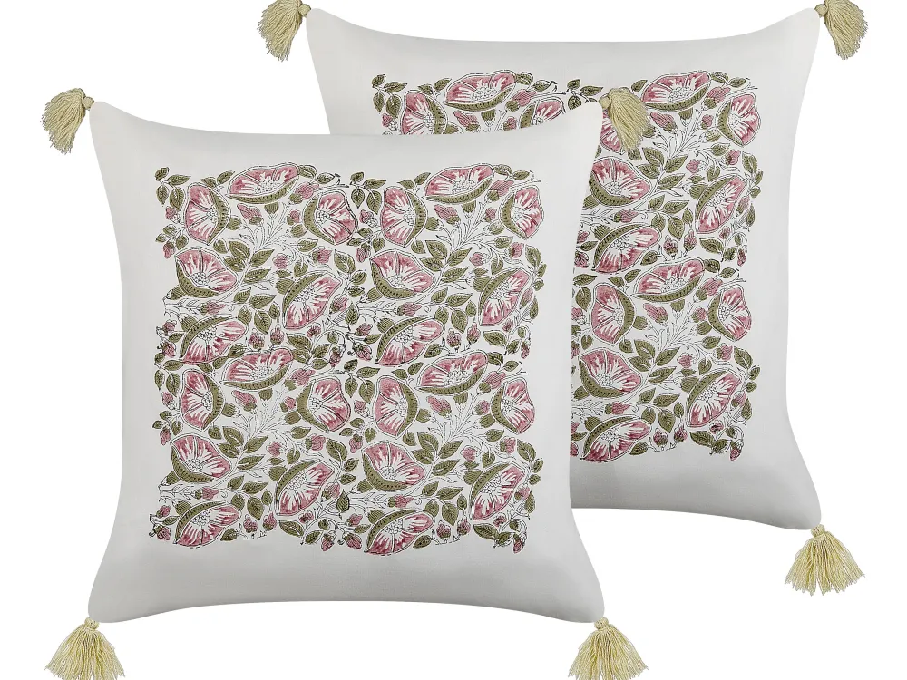 Hot Beliani Koristetyyny Puuvilla Monivarinen 45 X 45 Cm 2 Kpl Carissa