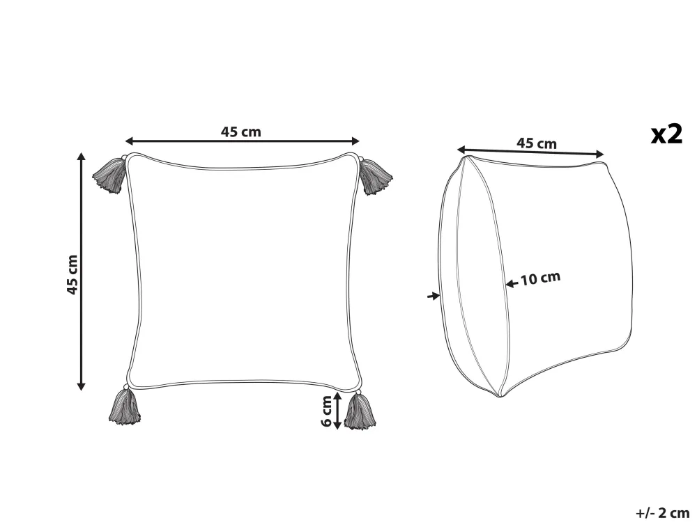 Hot Beliani Koristetyyny Puuvilla Monivarinen 45 X 45 Cm 2 Kpl Carissa
