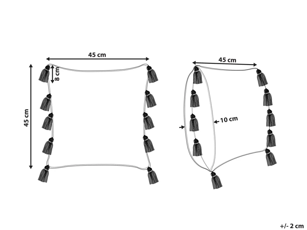 Shop Beliani Koristetyyny Puuvilla Monivarinen 45 X 45 Cm Bouvardia