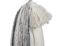 Store Beliani Koristetyyny Puuvilla Musta/Valkoinen 45 X 45 Cm Rochea