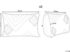 Tekstiilit<Beliani Koristetyyny Puuvilla Musta Tuftattu 30 X 50 Cm 2 Kpl Viburnum