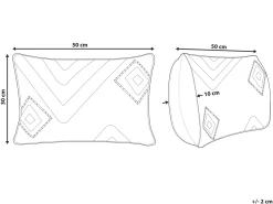 Tekstiilit<Beliani Koristetyyny Puuvilla Musta Tuftattu 30 X 50 Cm Viburnum