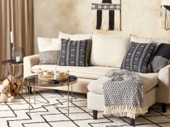 Hot Beliani Koristetyyny Puuvilla Musta/Valkoinen 45 X 45 Cm 2 Kpl Benzoin