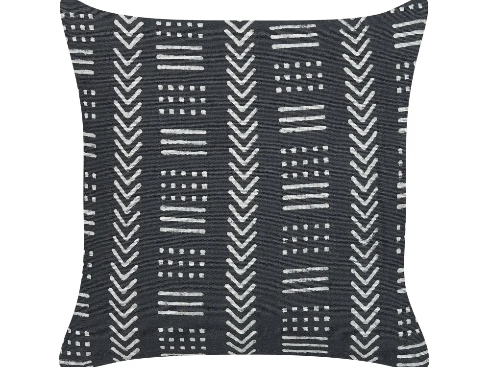 Hot Beliani Koristetyyny Puuvilla Musta/Valkoinen 45 X 45 Cm 2 Kpl Benzoin