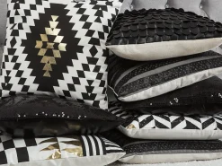 Tekstiilit<Beliani Koristetyyny Puuvilla Mustavalkoinen 45 X 45 Cm 2 Kpl Dalia