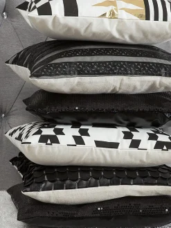 Tekstiilit<Beliani Koristetyyny Puuvilla Mustavalkoinen 45 X 45 Cm 2 Kpl Dalia