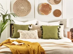 Tekstiilit<Beliani Koristetyyny Puuvilla Oliivinvihrea 45 X 45 Cm 2 Kpl Lynchis