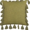 Fashion Beliani Koristetyyny Puuvilla Oliivinvihrea 45 X 45 Cm Lynchis