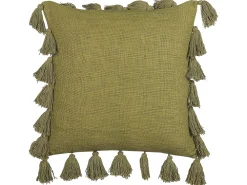 Fashion Beliani Koristetyyny Puuvilla Oliivinvihrea 45 X 45 Cm Lynchis
