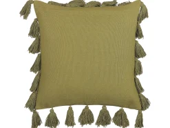 Fashion Beliani Koristetyyny Puuvilla Oliivinvihrea 45 X 45 Cm Lynchis
