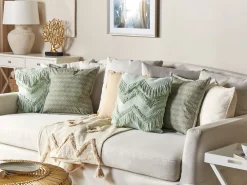 Tekstiilit<Beliani Koristetyyny Puuvilla Oliivinvihrea 45 X 45 Cm 2 Kpl Pictus