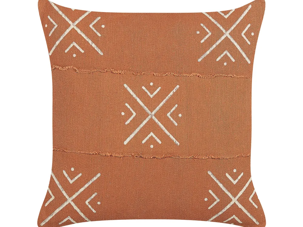 Flash Sale Beliani Koristetyyny Puuvilla Oranssi/Valkoinen 45 X 45 Cm Vitis