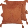 New Beliani Koristetyyny Puuvilla Oranssi Tuftattu 45 X 45 Cm 2 Kpl Avium