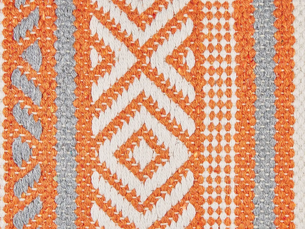 Flash Sale Beliani Koristetyyny Puuvilla Oranssi/Valkoinen 30 X 50 Cm Inula