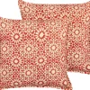 Hot Beliani Koristetyyny Puuvilla Punainen 45 X 45 Cm 2 Kpl Ceiba