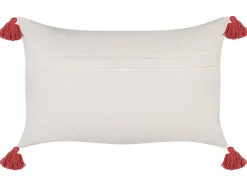 Best Sale Beliani Koristetyyny Puuvilla Punainen/Valkoinen 30 X 50 Cm Anthemis