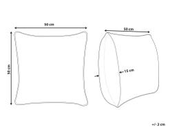 Best Sale Beliani Koristetyyny Puuvilla Ruusukulta Geometrinen Kuvio 50 X 50 Cm Oujda