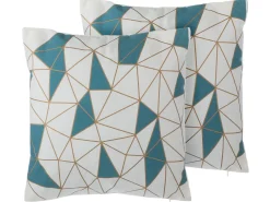 Tekstiilit<Beliani Koristetyyny Puuvilla Sininen 45 X 45 Cm 2 Kpl Clarkia