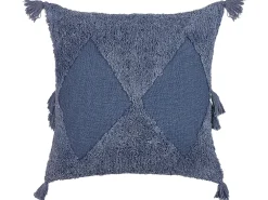 Best Beliani Koristetyyny Puuvilla Sininen Tuftattu 45 X 45 Cm Avium
