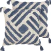 Tekstiilit<Beliani Koristetyyny Puuvilla Vaalea Beige/Sininen 45 X 45 Cm 2 Kpl Jacaranda