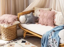 Best Beliani Koristetyyny Puuvilla Vaaleanpunainen 45 X 45 Cm 2 Kpl Torenia