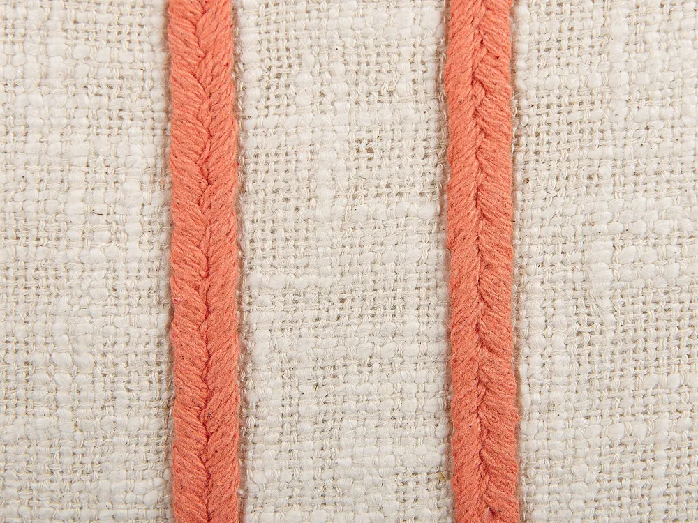 Best Sale Beliani Koristetyyny Puuvilla Vaalea Beige/Koralli 45 X 45 Cm 2 Kpl Pleione