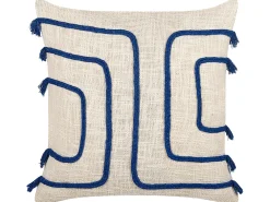 Flash Sale Beliani Koristetyyny Puuvilla Vaalea Beige/Laivastonsininen 45 X 45 Cm 2 Kpl Pleione