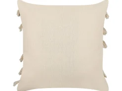 Tekstiilit<Beliani Koristetyyny Puuvilla Vaalea Beige 45 X 45 Cm Pleione