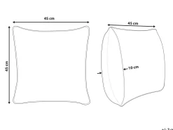 Tekstiilit<Beliani Koristetyyny Puuvilla Vaalea Beige/Musta 45 X 45 Cm Cercis