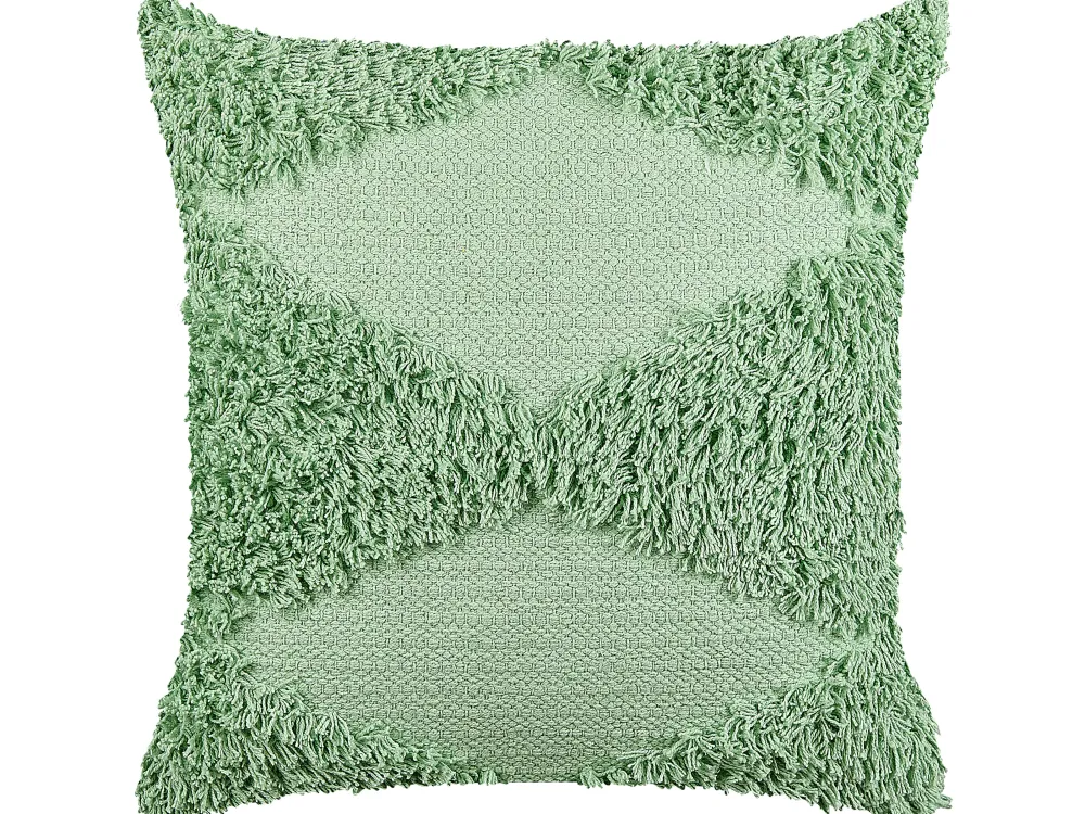 Fashion Beliani Koristetyyny Puuvilla Vaaleanvihrea 45 X 45 Cm Rhoeo