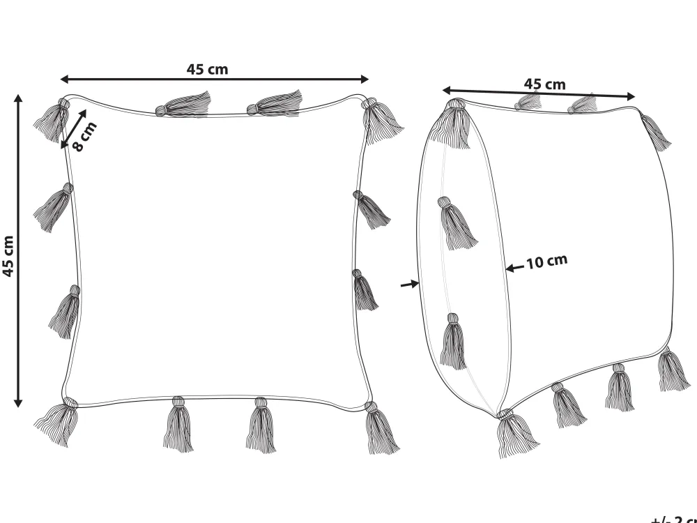 Hot Beliani Koristetyyny Puuvilla Vaaleanpunainen Tuftattu 45 X 45 Cm Torenia