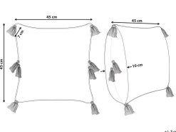 Tekstiilit<Beliani Koristetyyny Puuvilla Vaalea Beige 45 X 45 Cm Avium