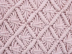 Outlet Beliani Koristetyyny Puuvilla Vaaleanpunainen Makramee 40 X 40 Cm Yaniklar