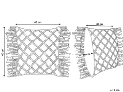 Outlet Beliani Koristetyyny Puuvilla Vaaleanpunainen Makramee 40 X 40 Cm Yaniklar