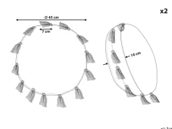 Tekstiilit<Beliani Koristetyyny Puuvilla Vaalea Beige 45 Cm 2 Kpl Madia