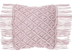Hot Beliani Koristetyyny Puuvilla Vaaleanpunainen Makramee 40 X 40 Cm 2 Kpl Yaniklar