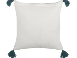 Tekstiilit<Beliani Koristetyyny Puuvilla Valkoinen/Sininen 45 X 45 Cm 2 Kpl Rumex