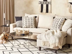 Cheap Beliani Koristetyyny Puuvilla Valkoinen/Musta 45 X 45 Cm Mays