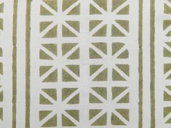 Fashion Beliani Koristetyyny Puuvilla Valkoinen/Vihrea 45 X 45 Cm Syringa