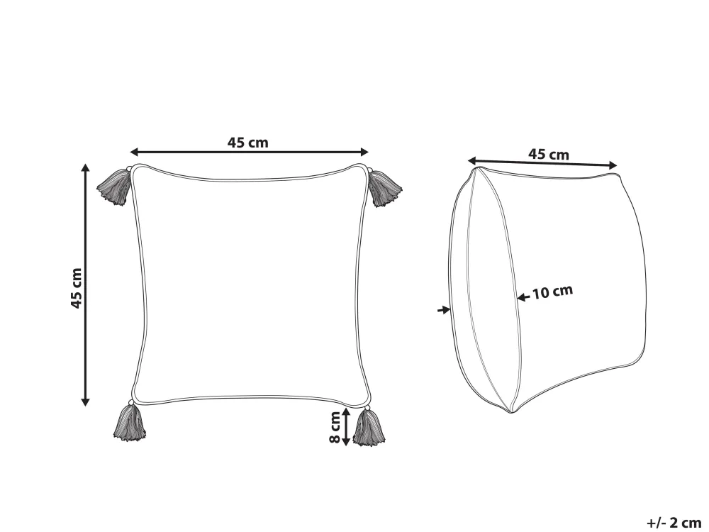 Fashion Beliani Koristetyyny Puuvilla Valkoinen/Vihrea 45 X 45 Cm Syringa