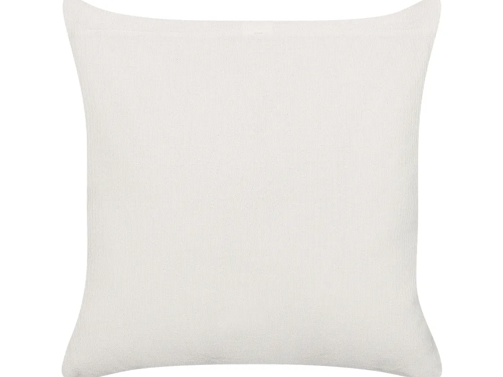 New Beliani Koristetyyny Puuvilla Valkoinen/Keltainen 45 X 45 Cm Woodi