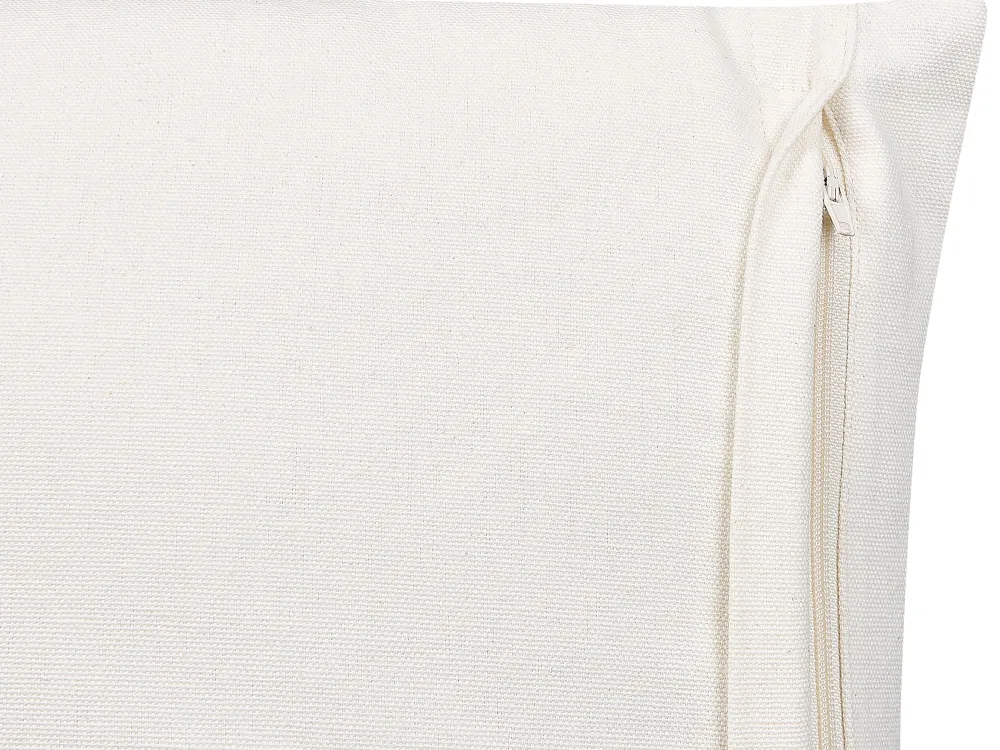 New Beliani Koristetyyny Puuvilla Valkoinen/Keltainen 45 X 45 Cm Woodi