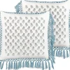 Sale Beliani Koristetyyny Puuvilla Valkoinen/Sininen 45 X 45 Cm 2 Kpl Pallida