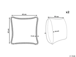 New Beliani Koristetyyny Puuvilla Vihrea/Valkoinen 45 X 45 Cm 2 Kpl Filix